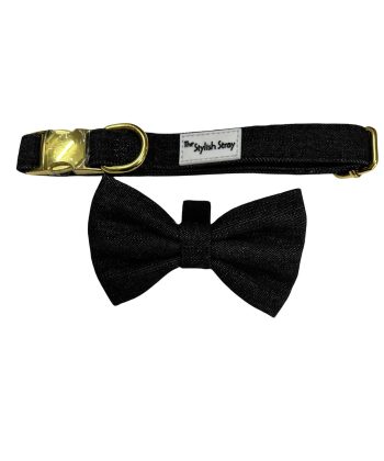 Victorian Vanguard Harness - Black Denim Collar - Tie