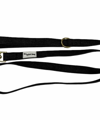 Victorian Vanguard Harness - Black Denim Leash